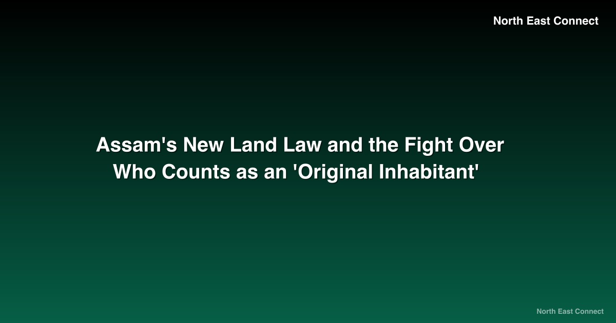 Assam's New Land Law and the Fight Over Who Counts as an 'Original Inhabitant'