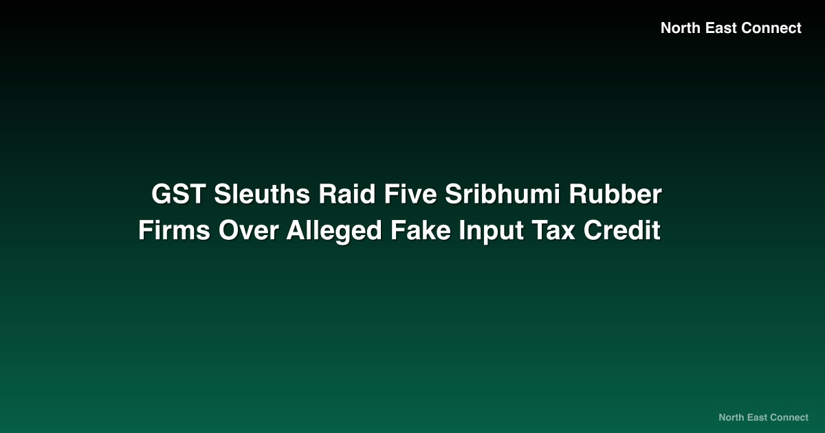 GST Sleuths Raid Five Sribhumi Rubber Firms Over Alleged Fake Input Tax Credit